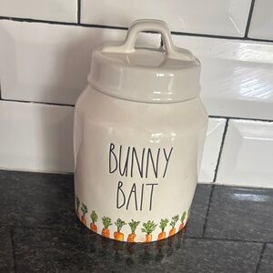 Rae Dunn NWT Bunny Bait Ceramic Jar for cookies candy dog treats